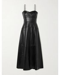 Ulla Johnson - Adelina Paneled Leather Midi Dress - Lyst