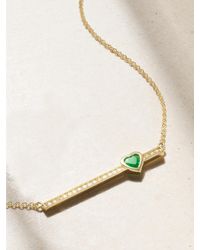 Jennifer Meyer - Kette Aus 18 Karat Mit Diamanten Und Smaragd - Lyst