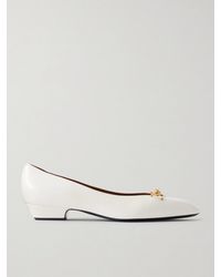 Versace - Medusa-Embellished Leather Ballet Flats - Lyst