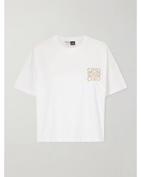 Loewe - Paula's Ibiza Logo-Embroidered Cotton-Jersey T-Shirt - Lyst