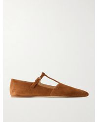 Gabriela Hearst - Lola Ballerina Suede Mary Jane Point-Toe Flats - Lyst