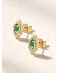 SHAY - Halo Ohrstecker Aus 18 Karat Mit Smaragden Und Diamanten - Lyst