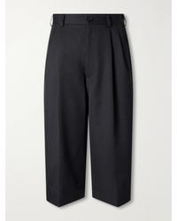 Comme des Garçons - Cropped Pleated Gabardine Wide-Leg Pants - Lyst