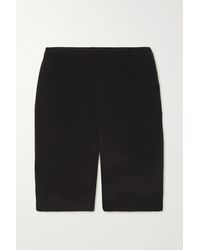 Valentino Wool-blend Crepe Shorts - Black