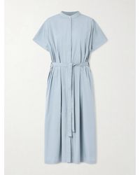 Jil Sander - Belted Cotton-Poplin Dress - Lyst