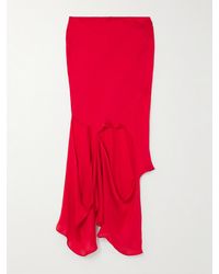 Acne Studios - Asymmetrischer Midirock Aus Seide Mit Cut-Outs - Lyst