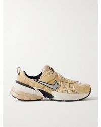 Nike - V2K Run Rubber, Suede And Metallic Leather-Trimmed Mesh Sneakers - Lyst