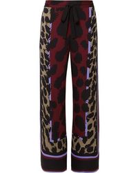 Diane von Furstenberg Nik Bedruckte Hose Mit Weitem Bein Aus Einer Seidenmischung - Schwarz