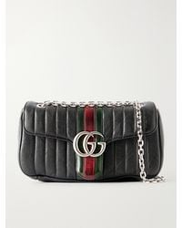 Gucci - Jetset Gg Marmont Web-Trimmed Quilted Leather Shoulder Bag - Lyst