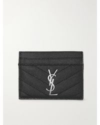 Saint Laurent - Monogramme Quilted Textured-Leather Cardholder - Lyst