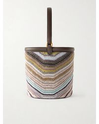 Missoni - Leather-Trimmed Metallic Crochet-Knit Tote - Lyst
