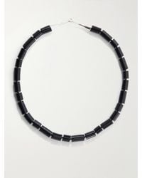 LIE STUDIO - The Sadie Sterling Onyx Beaded Necklace - Lyst