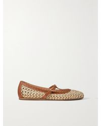 Ancient Greek Sandals - Aerati Ballerinas Aus Geflochtenem Raffiabast Mit Lederbesätzen - Lyst