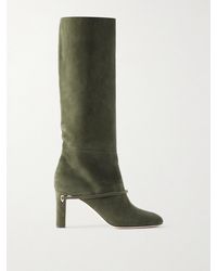 Jennifer Chamandi - Samuele 85 Buckled Suede Knee Boots - Lyst