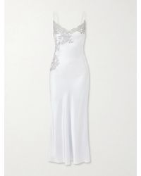Carine Gilson - Lace-Embroidered Silk Midi Dress - Lyst