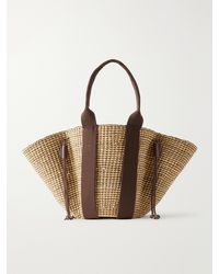 Muuñ - Cotton And Leather-Trimmed Raffia Tote - Lyst