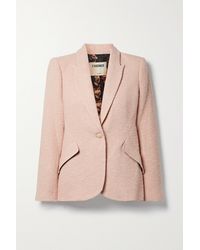 L'Agence Chamberlain Cotton-blend Bouclé-tweed Blazer - Pink