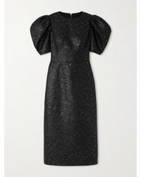 Carolina Herrera - Sequin-Embellished Metallic Tweed Midi Dress - Lyst