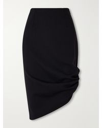 Carolina Herrera - Asymmetrical Stretch-Wool Midi Skirt - Lyst