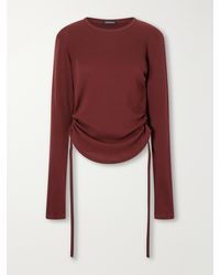 Ann Demeulemeester - Dot Gathered Ribbed Cotton T-Shirt - Lyst