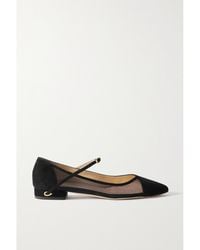 Jennifer Chamandi - Lorenzo 20 Suede And Tulle Point-Toe Flats - Lyst