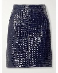 Tom Ford - Croc-Effect Patent-Leather Mini Skirt - Lyst
