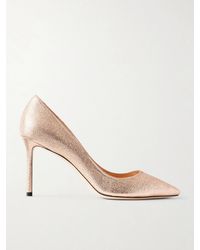 Jimmy Choo - Romy Macaron 85 Metallic Crinkled Leather Pumps - Lyst