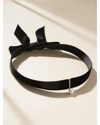 Mateo - Lady Velvet, 14-Karat, Pearl And Diamond Choker - Lyst