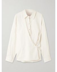 Lemaire - Twisted Cotton And Silk-Blend Poplin Wrap Shirt - Lyst