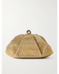 Judith Leiber - Gemma Crystal-Embellished Satin Clutch - Lyst