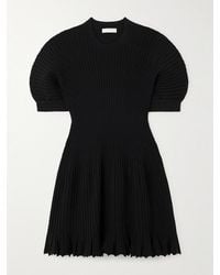 Ulla Johnson - Talie Minikleid Aus Rippstrick Mit Falten - Lyst