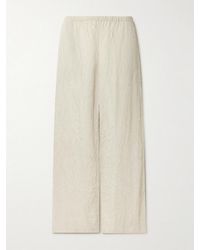St. Agni - Crinkled Pinstriped Woven Wide-Leg Pants - Lyst