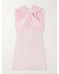 Posse - Solene Ruched Chiffon And Satin-Crepe Mini Dress - Lyst