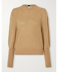 Lanvin - Knot-Detailed Grosgrain-Trimmed Cashmere Sweater - Lyst