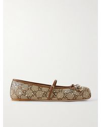Gucci - Ballerines Horsebit Avec Détail Gg En Cristaux Pour Femme, Taille - Lyst