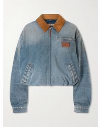 Acne Studios - Suede-Trimmed Denim Jacket - Lyst