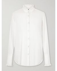 Nili Lotan - Elio Ruffle-Trimmed Cotton-Poplin Shirt - Lyst