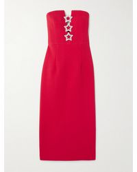 Rebecca Vallance - Akari Trägerloses Midikleid Aus Cady Mit Cut-Outs Und Kristallen - Lyst