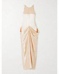 KHAITE - Kent Open-Back Draped Satin Maxi Dress - Lyst