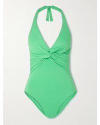 Melissa Odabash - Zanzibar Ruched Halterneck Swimsuit - Lyst