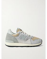 New Balance - 574 Leather-Trimmed Suede And Mesh Sneakers - Lyst