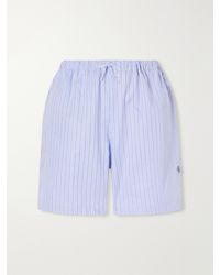 Anine Bing - Ramy Striped Cotton Shorts - Lyst