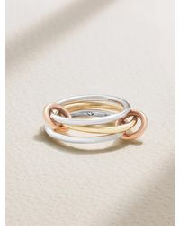 Spinelli Kilcollin - Solarium Set Of Three 18-Karat And Rose And Sterling Rings - Lyst