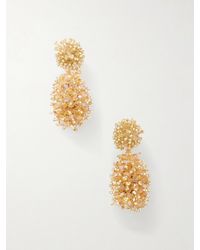 Oscar de la Renta - Beaded-Tone Earrings - Lyst