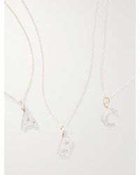 STONE AND STRAND - Bold Initial Kette Aus 10 Karat Mit Diamanten - Lyst