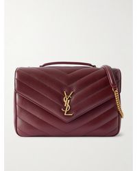 Saint Laurent - Loulou Große Schultertasche Aus Gestepptem Leder - Lyst