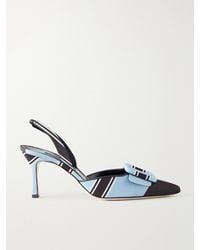Manolo Blahnik - Emilia Wickstead Maysli 70 Striped Grosgrain Slingback Pumps - Lyst