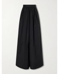 Ralph Lauren - Vannesa Pleated Cotton-Blend Poplin Wide-Leg Pants - Lyst