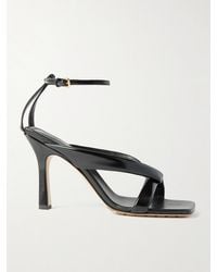 Bottega Veneta - Riva Padded Glossed-Leather Sandals - Lyst