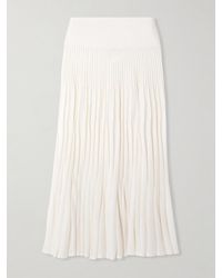 Alaïa - Pleated Wool Midi Skirt - Lyst